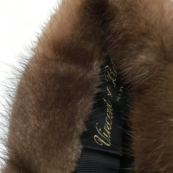 Vintage Aladino Stefani Vincent & Bill Brown Fur Feather Winter Hat - Picture 9 of 9